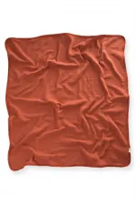 Dantel İşlemeli Tekkat Müslin Battaniye 100X100 cm +/- 3 cm Rust