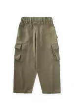 Double Gusseted Linen Trousers for 2-7 Years Old Khaki Green