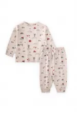 Desenli Mevsimlik Pijama Takım 1-7 Yaş Çiftlik Desen