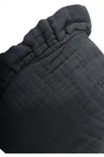 Muslim Baby Hat with Tie and Ruffle 0-2 Years Anthracite