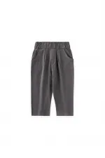 Kadife Boyfriend Pantolon 1-8 Yaş Gri