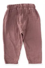 Pantalons en mousseline pour enfants de 1 à 10 ans, couleur cuivre