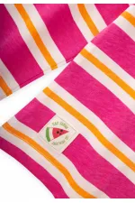 Çizgili Uzun Kollu T-Shırt 2-8 Yaş Fuşya Turuncu Çizgili