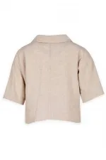 Sarh Keten Düğmeli Ceket 2-7 Yaş Naturel