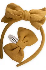 Ensemble de pinces à cheveux couronne jaune moutarde
