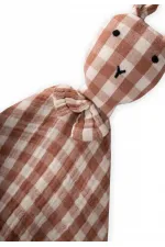 Compagnon de sommeil en mousseline de lapin (lavé) 40x40 cm à carreaux café
