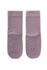 Tabanı ABS li Bambu Çocuk Çorabı Gri