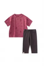 Leggings and T-Shirt Set, 0-3 Years, Plum