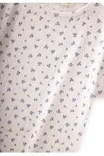 Desenli Pijama Takımı 1-8 Yaş Lila Çiçek Desen