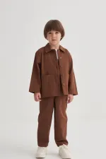 Gabardin Ceket 2-7 Yaş Kahve