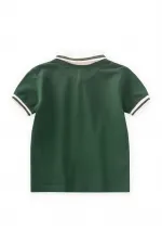 Polo Neck T-Shirt 2-10 Years Old Khaki Green