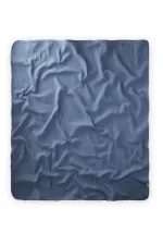 Couverture en mousseline simple épaisseur brodée de dentelle 100 x 100 cm +/- 3 cm Bleu indigo