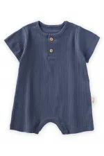 Ribbed Romper 0-3 Years Navy Blue