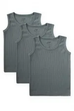 Üç lü Fitilli Geniş Askılı Atlet 2-9 Yaş Çağla Yeşili