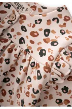 Oversize Desenli Hırka 1-5 Yaş Taş