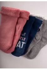 Üçlü Kız Bebek Çorap 12-24 ay Karşık Renkli 1