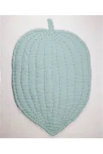 Tapis d'éveil bébé en mousseline à motif feuilles 105 x 80 cm (lavé) Menthe Df