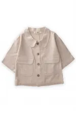 Sarh Linen Buttoned Jacket 2-7 Years Natural