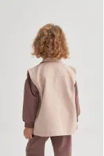 Gabardin Yelek 2-7 Yaş Bej