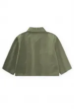 Büyük Çift Cepli Gabardin Ceket 2-7 Yaş Haki Yeşil