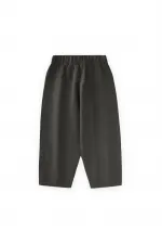 Keten Boyfriend Pantolon 2-10 Yaş Siyah