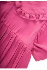 Robe en modal à col fuchsia pour enfants de 2 à 10 ans