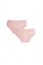 İkili Biyeli Slip Külot  2-9 Yaş Pudra Pembe