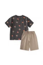 Patterned Capri T-Shirt Set, Ages 2-12, Grey