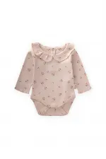 Baby Collar Bodysuit 0-2 Years Old Powder Pink