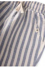 Muslin Pants for 1-10 Years, Indigo, Thick Striped Muslin Pants for 1-10 Years, Indigo, Thick Striped