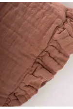 Muslim Baby Hat with Tie and Ruffle 0-2 Years Brown