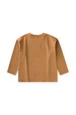 T-shirt basique de saison, 8-14 ans, camel