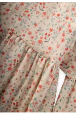 Elbise 4-12 Yaş Ekru