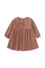 Robe en velours marron clair, 1-8 ans