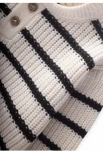 Pull rayé en maille écru 2-6 ans