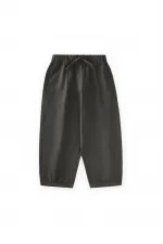 Keten Boyfriend Pantolon 2-10 Yaş Siyah