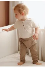 Basic Bodysuit Set for 0-3 Years Old Light Beige