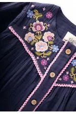 Müslin Elbise 2-10 Yaş Lacivert