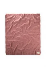 Knitted Blanket 80x100 cm Dusty Rose