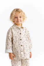 Veste en gabardine rayée pour enfants de 2 à 7 ans, rayures écrues