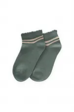 Çemberli Güpürlü Çocuk Patik Çorabı 5-12 Yaş Çağla Yeşili