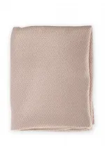 Woven Pattern Baby Cotton Blanket (Washed) 93X100 cm +/- 3 cm Beige