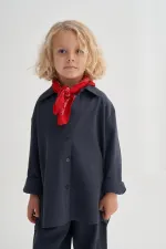 Gömlekli Tencel Takım 2-7 Yaş Lacivert