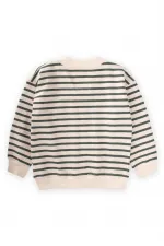 Gilet rayé vert kaki pour enfant de 2 à 10 ans