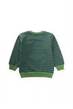 Çizgili Triko Sweatshirt 0-4 Yaş Haki Lacivert