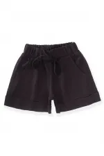 Short en lin Sarh, noir, 2-9 ans