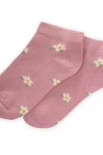 Chaussettes-chaussons à motifs floraux pour enfants de 5 à 12 ans, rose poudré
