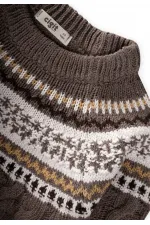 Desenli Triko Kazak 2-8 Yaş Vizon