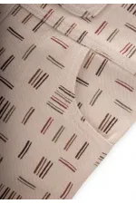 Patterned Gabardine Overalls 2-7 Years Old Ecru Striped