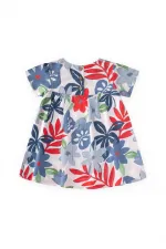 Robe fluide à motifs, 1 à 8 ans, bleue